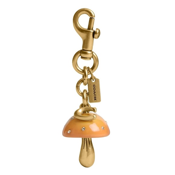 Coach Accessories - Coach Gold and Orange Mushroom Key Holder